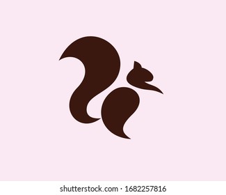 unique simple abstract stand squirrel logo design inspiration