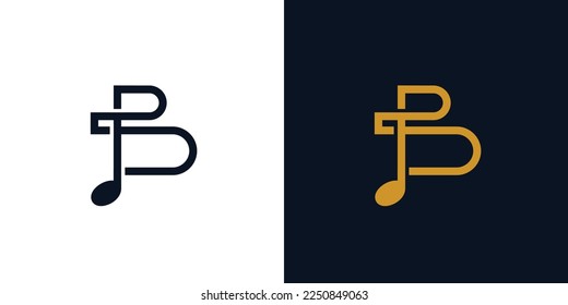 Unique and simple B initials music logo design