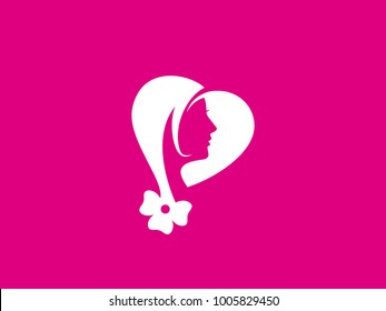 Unique, simple and beautiful logo with combining element : Flower (Nature), Heart (Love) Face (Female). Suitable for any industry.