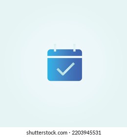 Unique and simple calendar icon in transparent blue and white color. This icon can be used on websites or applications on smartphones.
