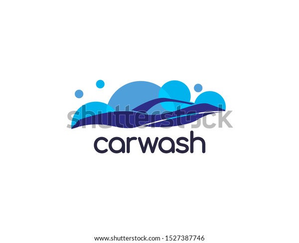 Unique and Simple Car Wash Logo. Designed\
with Blue Flat Color Isolated on White Background. Suitable for Cas\
Wash Company and more. Vector\
Illustration