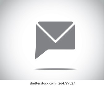 unique simple chat or messenger email client icon symbol with bright white background  - social media communication concept design vector illustration