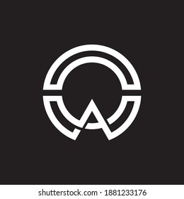 unique, simple, creative circle letter wo logo concept