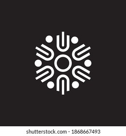 unique, simple, creative hexagon mandala logo concept