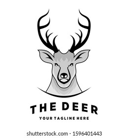 unique and simple deer head with attractive horn image graphic icon logo design abstract concept vector stock. Can be used as symbol relating to animal or character.