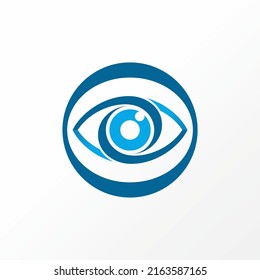 Unique And Simple Flip Or Backword Line Art Out Eye On Circle Image Graphic Icon Logo Design Abstract Concept Vector Stock. Can Be Used As A Symbol Related To See Or Focus