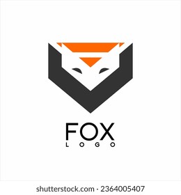 Unique simple geometric fox logo design.