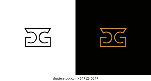 Diseño único y simple del logotipo de GG 