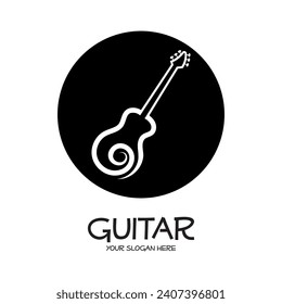 Unique and simple guitar logo