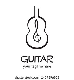 Unique and simple guitar logo