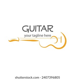 Unique and simple guitar logo