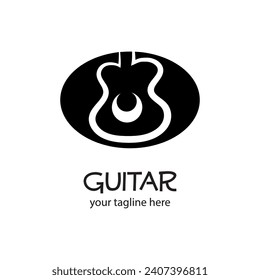 Unique and simple guitar logo