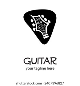 Logo único y simple de la guitarra