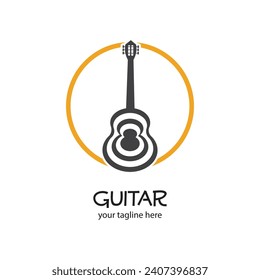 Unique and simple guitar logo