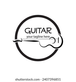 Unique and simple guitar logo