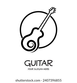 Unique and simple guitar logo