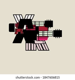 Unique and simple guitar logo, design into one unit to become an abstract guitar