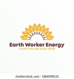unique and simple half Sunflower image graphic icon logo design abstract concept vector stock. Which can be a corporate identity related to renewable energy or nature