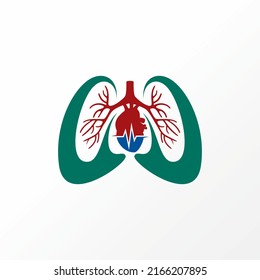Unique and simple heart and lungs with medical trading image graphic icon logo design abstract concept vector stock. Can be used as a symbol related to health or organ