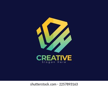 Unique Simple Letter I, H, D Logo. Gradient Color With Unique Design, Premium Vector. Hi-Quality Digital Letter I, H And D Logo Concept With Best Unique Concept.