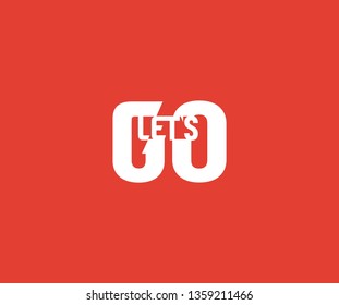 Unique Simple Letter Let's Go Logotype Illustration