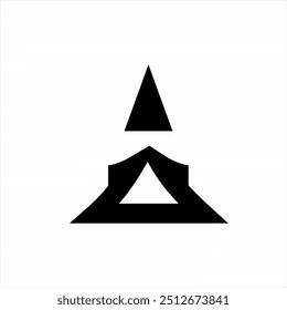 Unique simple letter A logo design with pyramid concept.