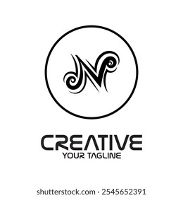 UNIQUE AND SIMPLE LETTER N LOGO