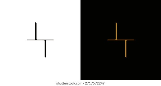 Diseño único y sencillo del logotipo de las iniciales TT