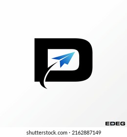 Unique But Simple Letter Or Word D Sans Serif Font With Paper Plane Image Graphic Icon Logo Design Abstract Concept Vector Stock. Can Be Used As A Symbol Related To Aviation Or Initial