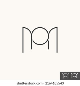 Unique but simple letter or word MM or MP line font like pattern motif ornament image graphic icon logo design abstract concept vector stock. Can be used as a symbol related to initial or monogram