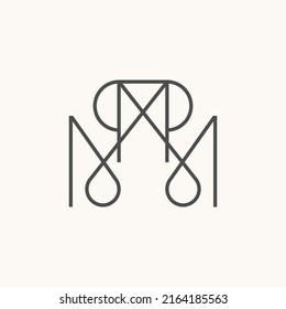Unique and simple letter or word MM or MP line font like pattern motif ornament image graphic icon logo design abstract concept vector stock. Can be used as a symbol related to initial or monogram