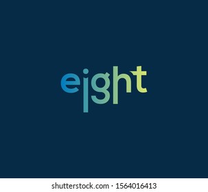 Unique and simple lettering EIGHT logo concept