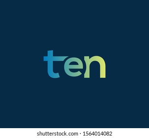 Unique and simple lettering TEN logo concept