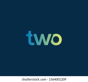 Unique and simple lettering TWO logo concept