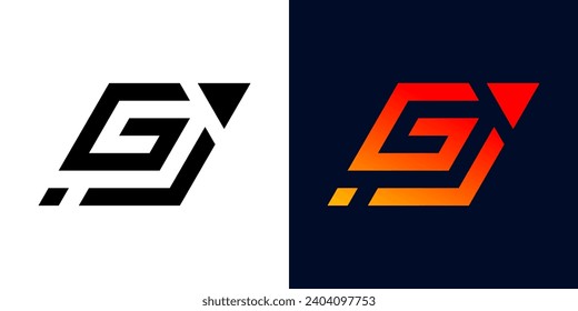 logotipo de letra G abstracta de línea simple único