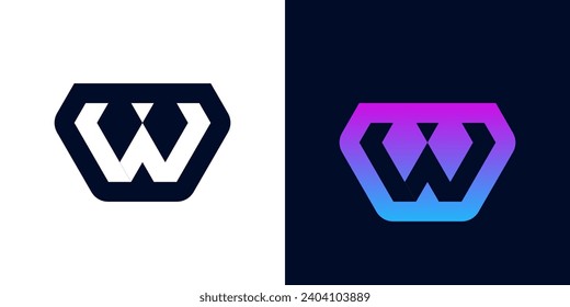 unique simple line w letter abstract logo