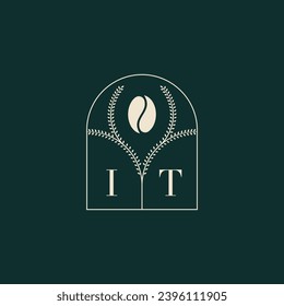 IT Unique and simple logo design combination of letters and coffee bean