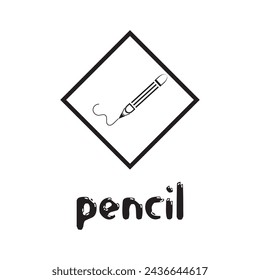 Unique and simple logo pencil