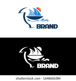 Unique simple logo for your company white black   white version