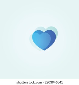 Unique and simple love sign icon in transparent blue and white color. This icon can be used on a website or application on a smartphone.