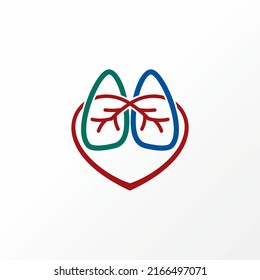 Unique and simple lungs and love in line art or out image graphic icon logo design abstract concept vector stock. Can be used as a symbol related to health or organ