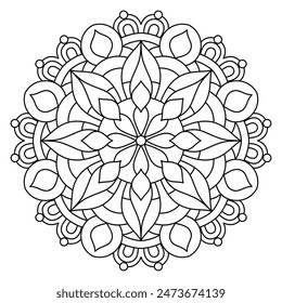 unique and simple mandala design for coloring book, tattoo design, wall art, simple mandala art
