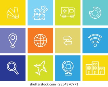 unique, simple, and modern custom icon set