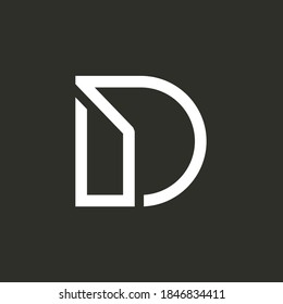 concepto único, sencillo y moderno del logotipo de la letra D