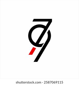 Unique simple number 79e logo design.