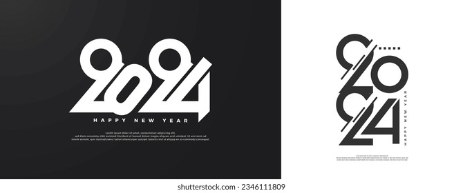 unique and simple numbers without complicated effects for the 2024 new year celebration banner.