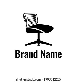 unique and simple office chair logo vector template