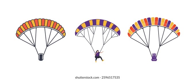 Unique Simple Paragliding Clip Art And Vector Illustration Design