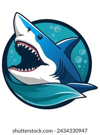 Unique and simple shark head vector logo