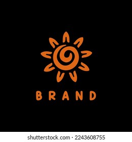 logotipo único y sencillo de girasol. perfecto para el logo de la compañía floral.
